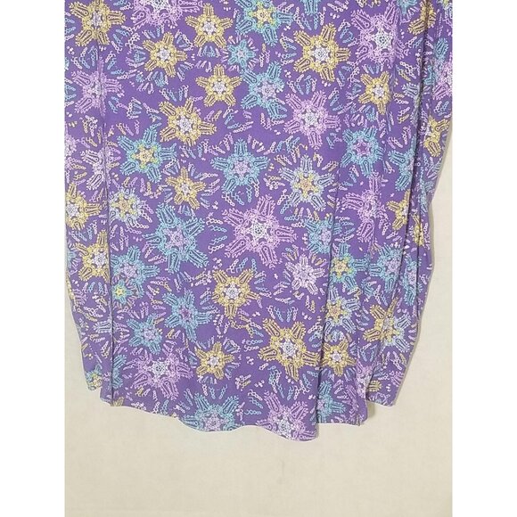 LuLaRoe Irma tunic mid sleeve geometric purple polyester blend size xs new READ - Picture 6 of 9